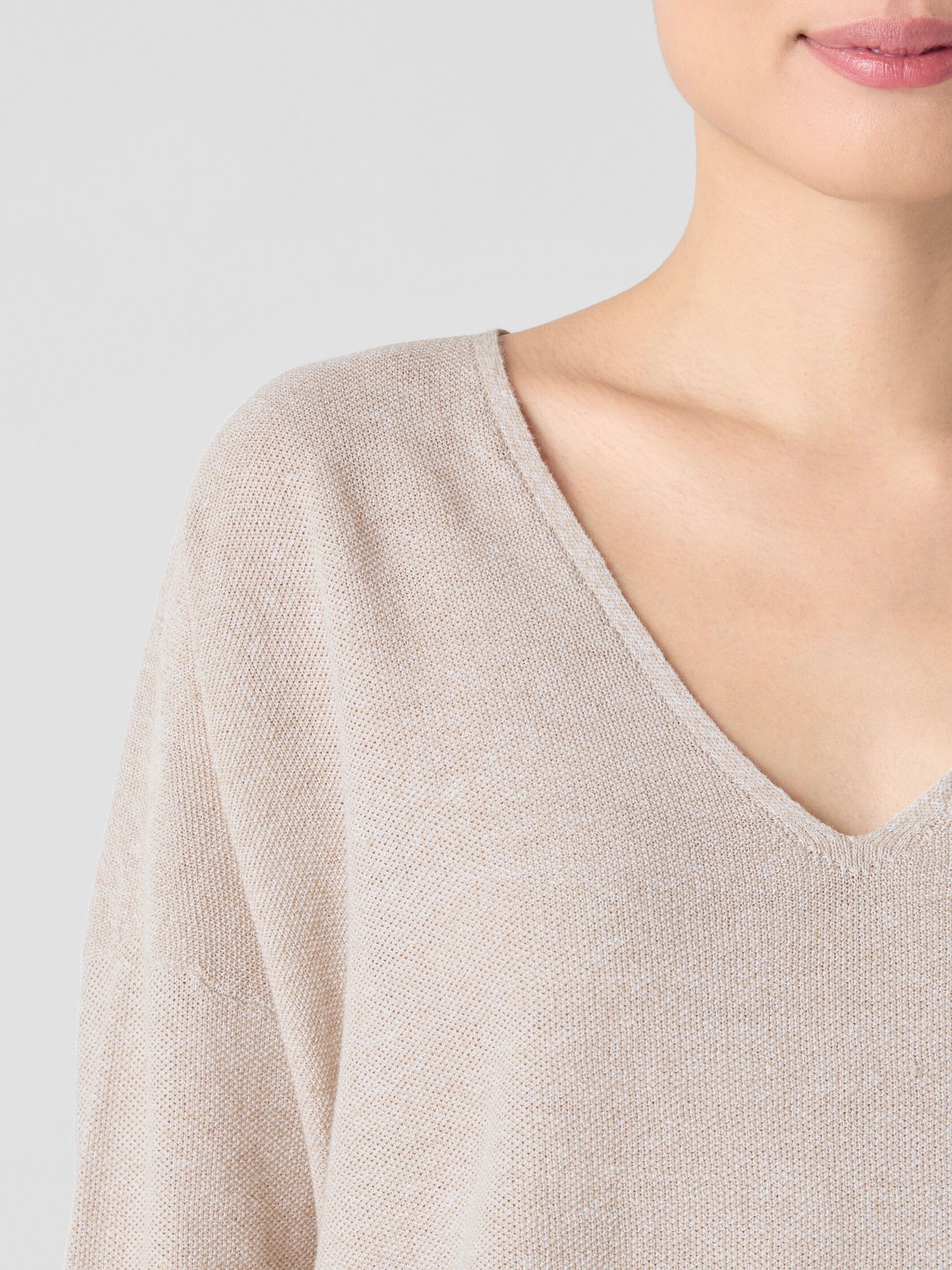 Organic Linen Cotton V-Neck Top