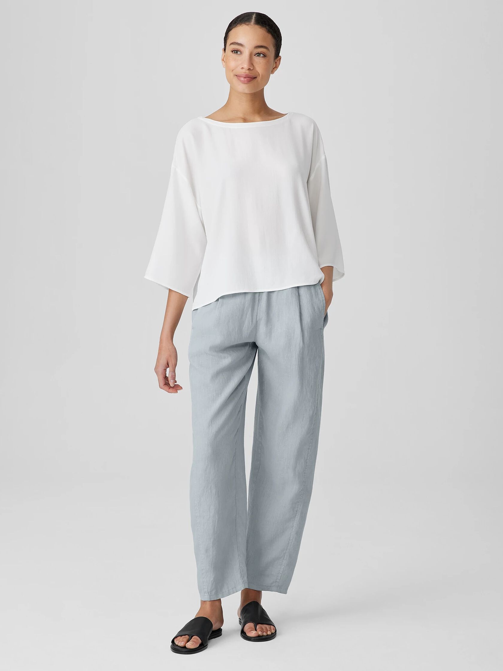 Garment-Dyed Organic Linen Lantern Pant