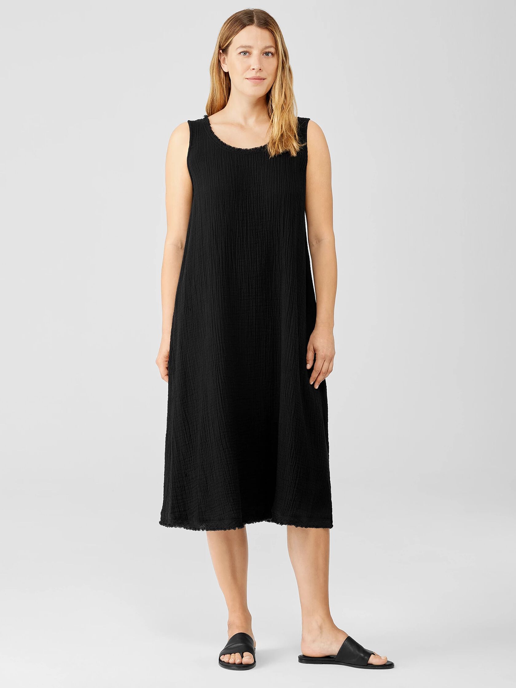 Organic Cotton Gauze Scoop Neck Dress