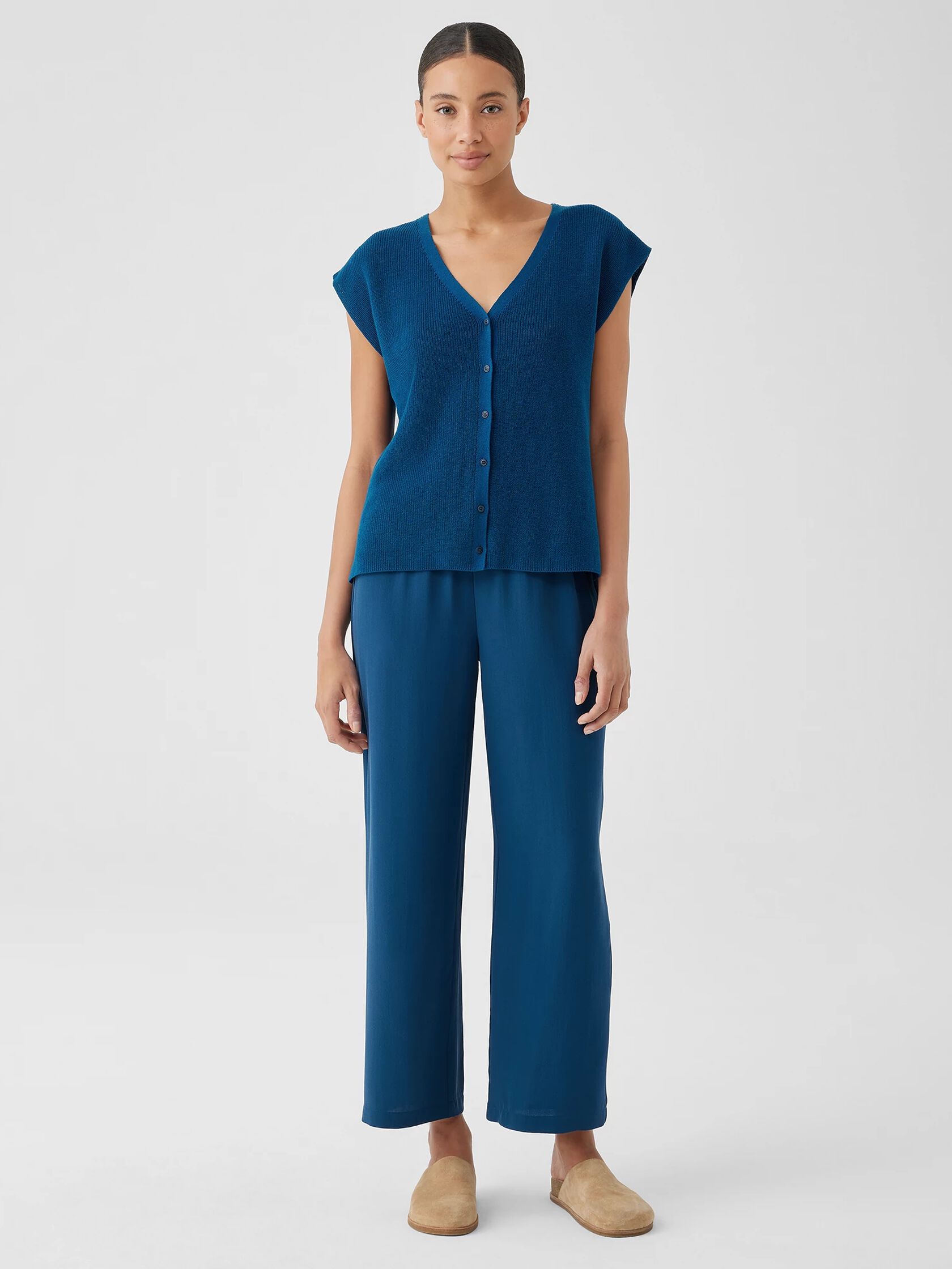 Silk Georgette Crepe Straight Pant