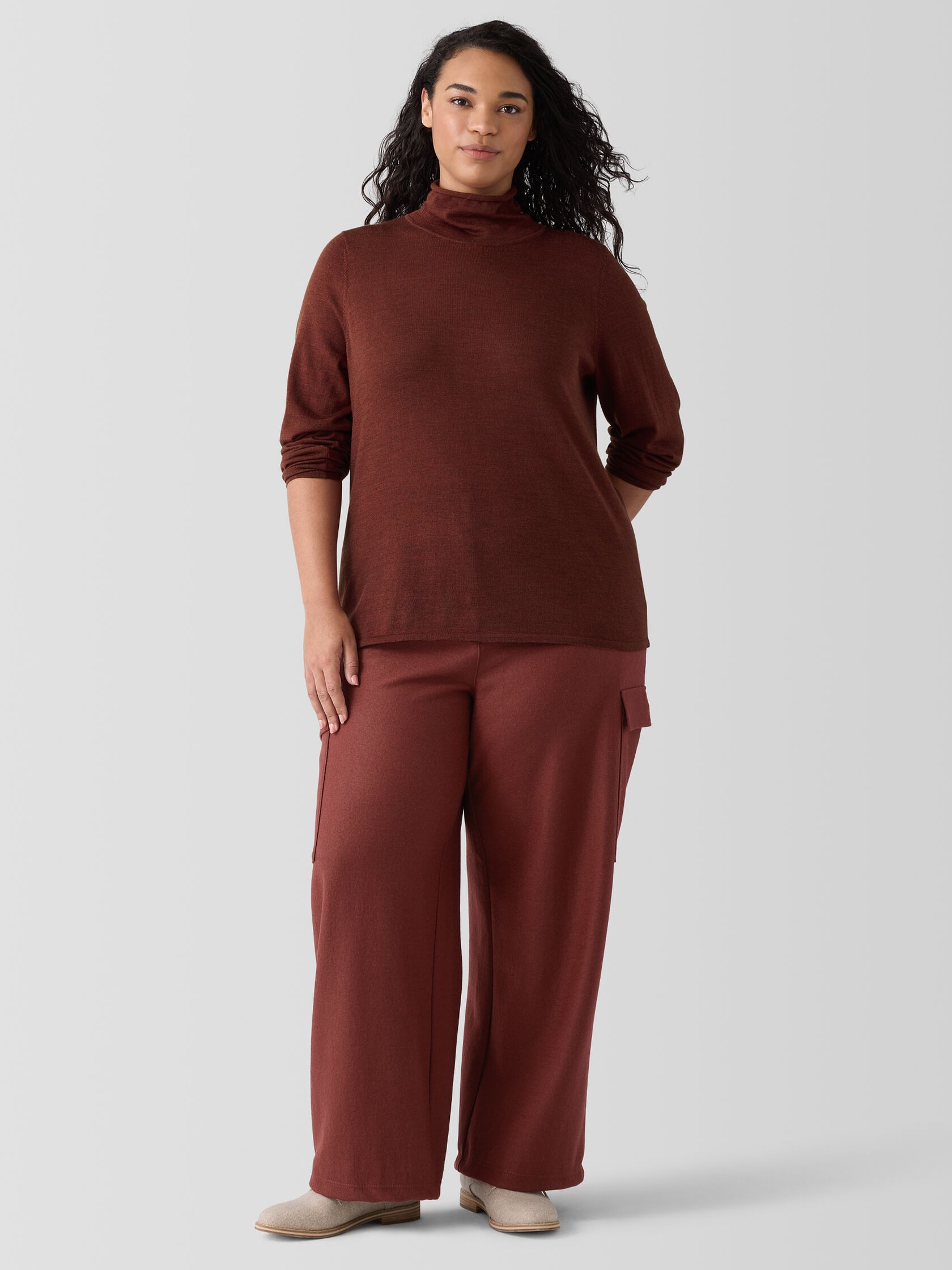 Fine Merino Turtleneck Top in&nbsp;Regenerative Wool