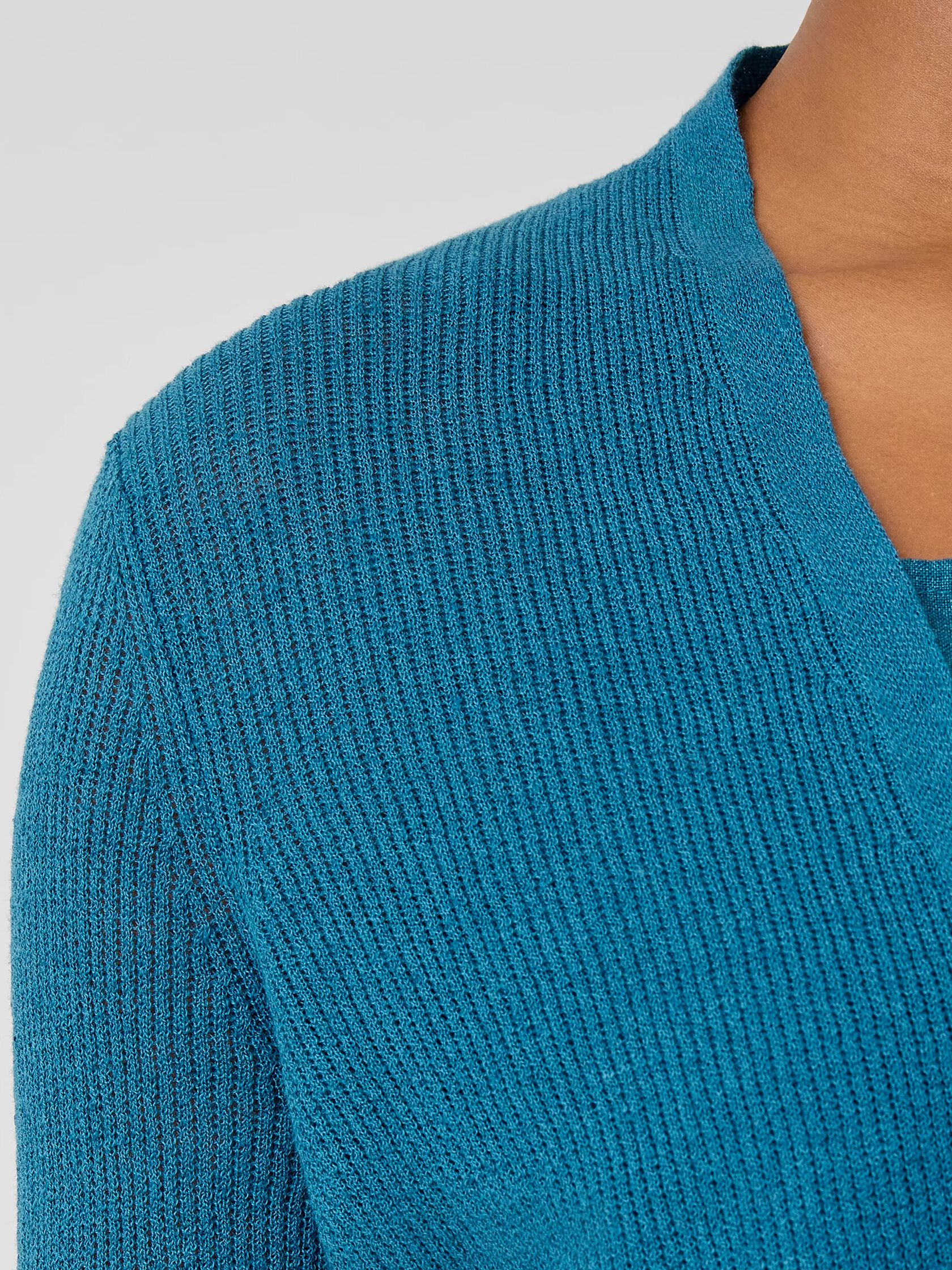 Organic Linen Cotton Tuck Cropped Cardigan