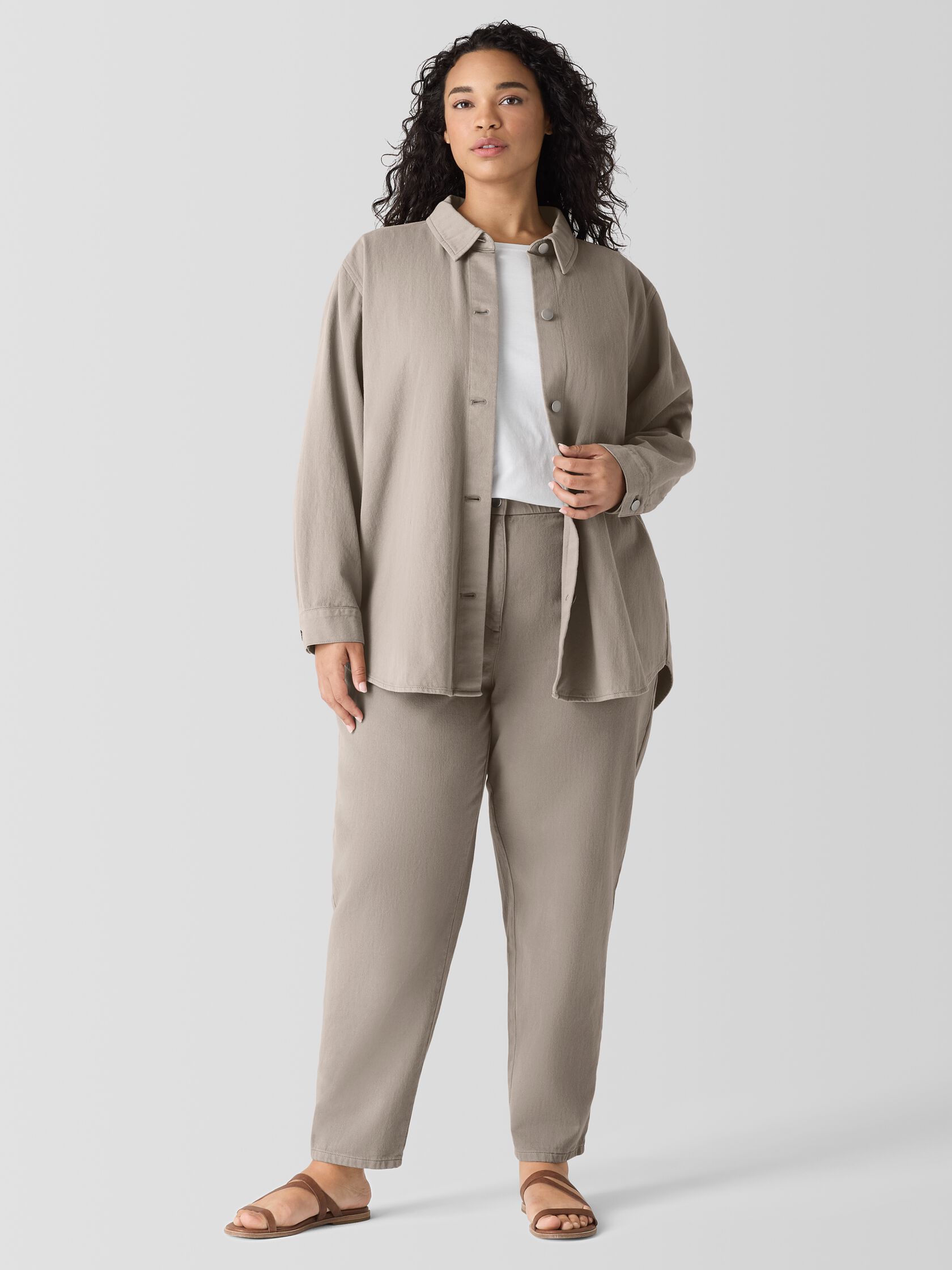 Garment-Dyed Utility&nbsp;Organic&nbsp;Cotton Shirt Jacket