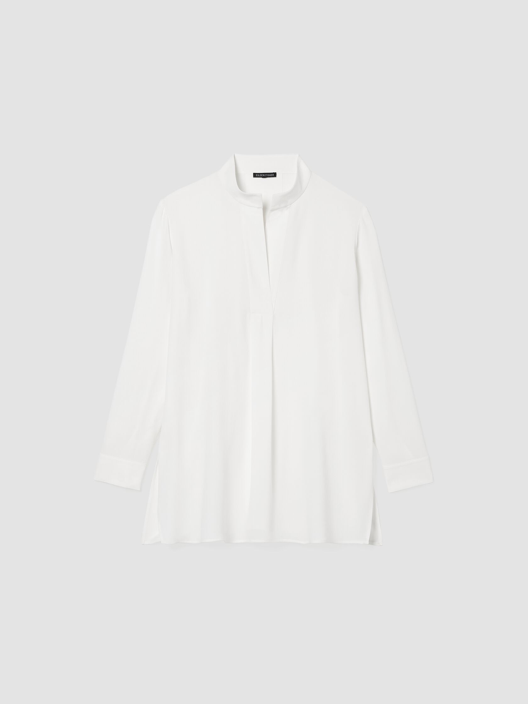 Silk Georgette Crepe Stand Collar Top