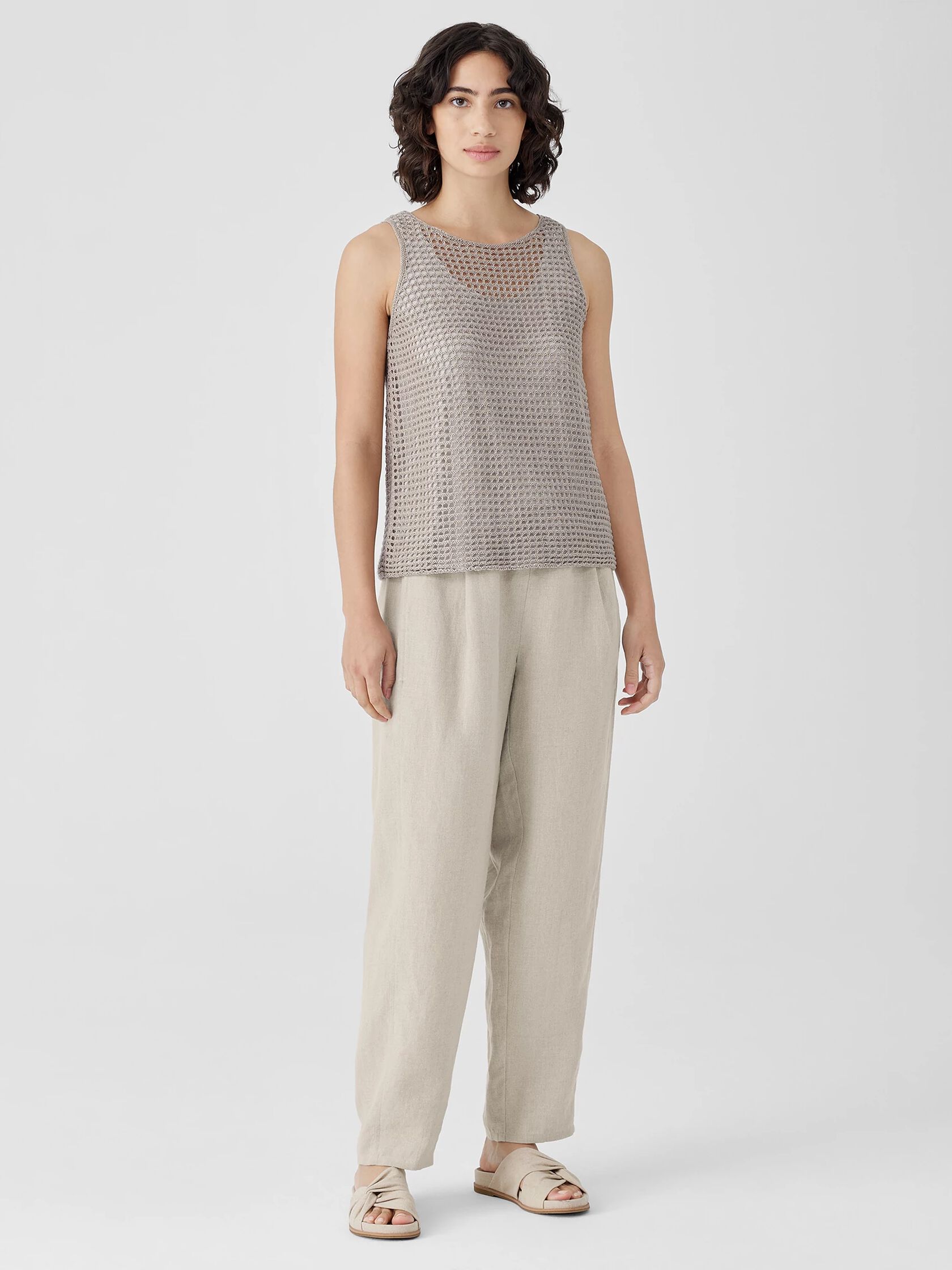 Organic Linen D&eacute;lav&eacute; Round Neck Tank