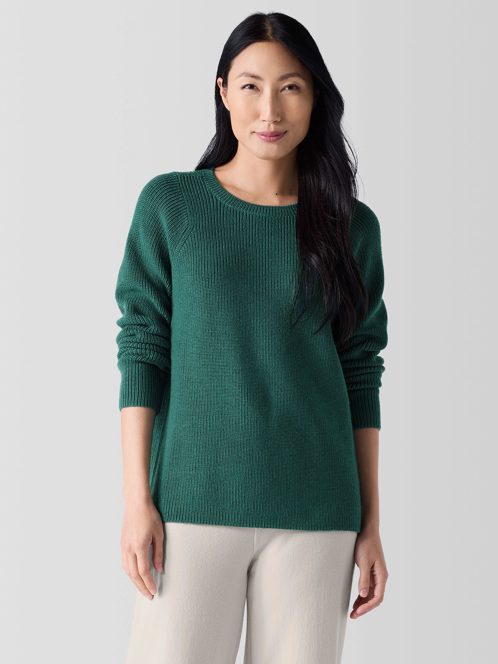 Merino Crew Neck Top in Regenerative Wool