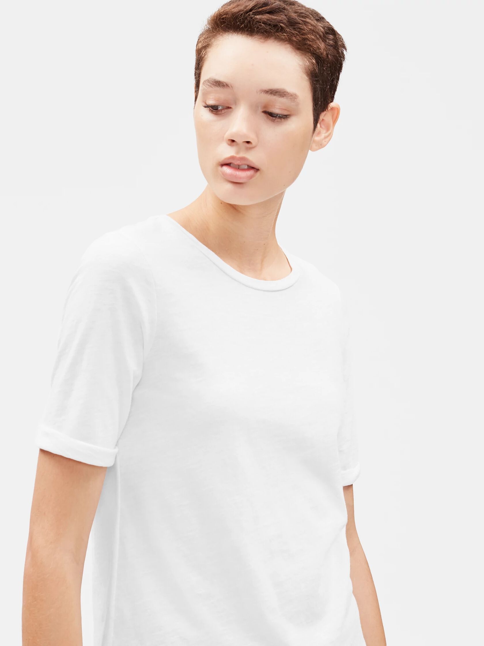 System Organic Cotton Slub Elbow-Sleeve Tee