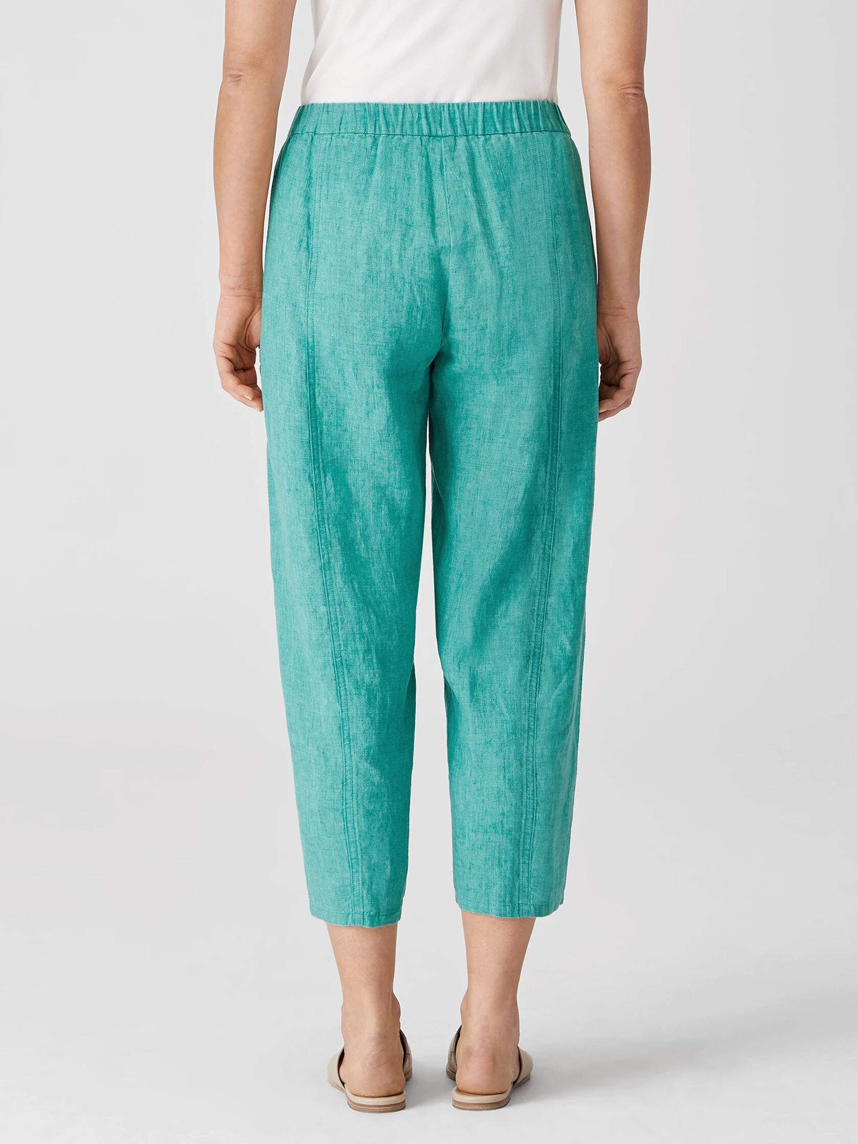 Washed Organic Linen Delave Lantern Pant
