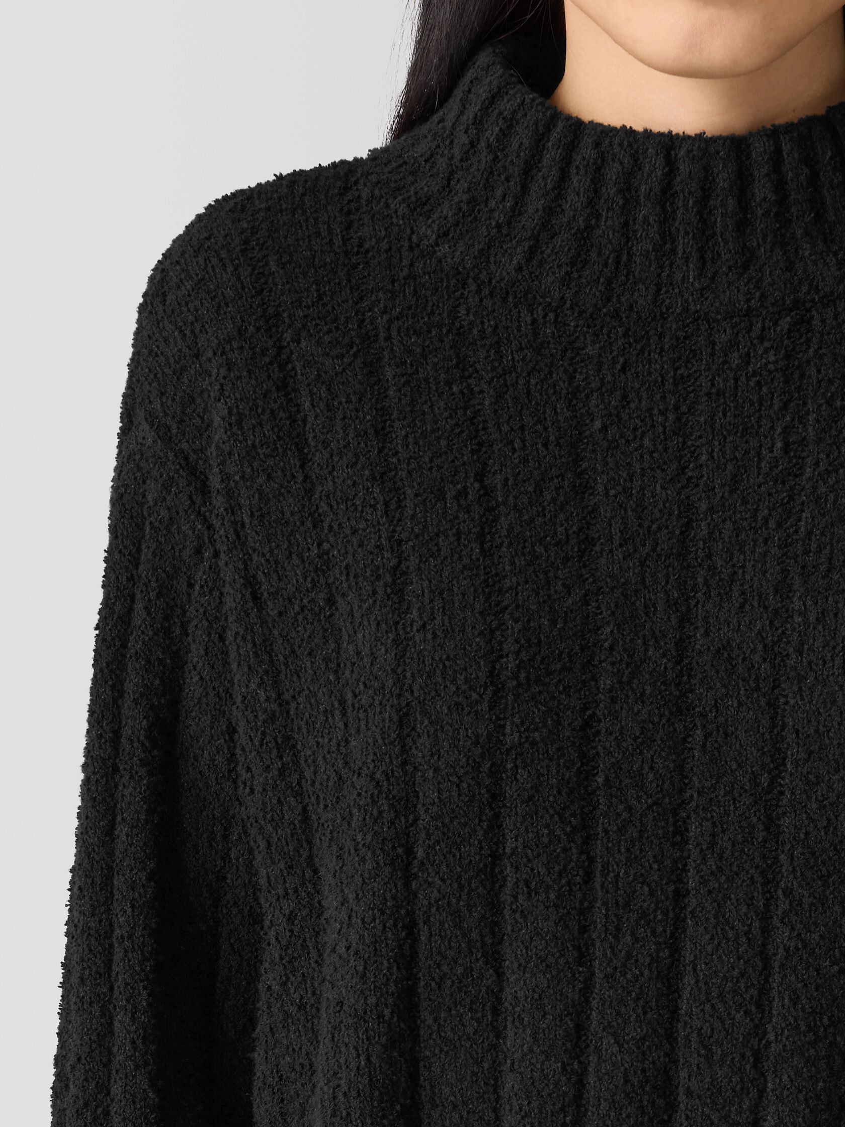 Cotton Fluff Rib Turtleneck Top