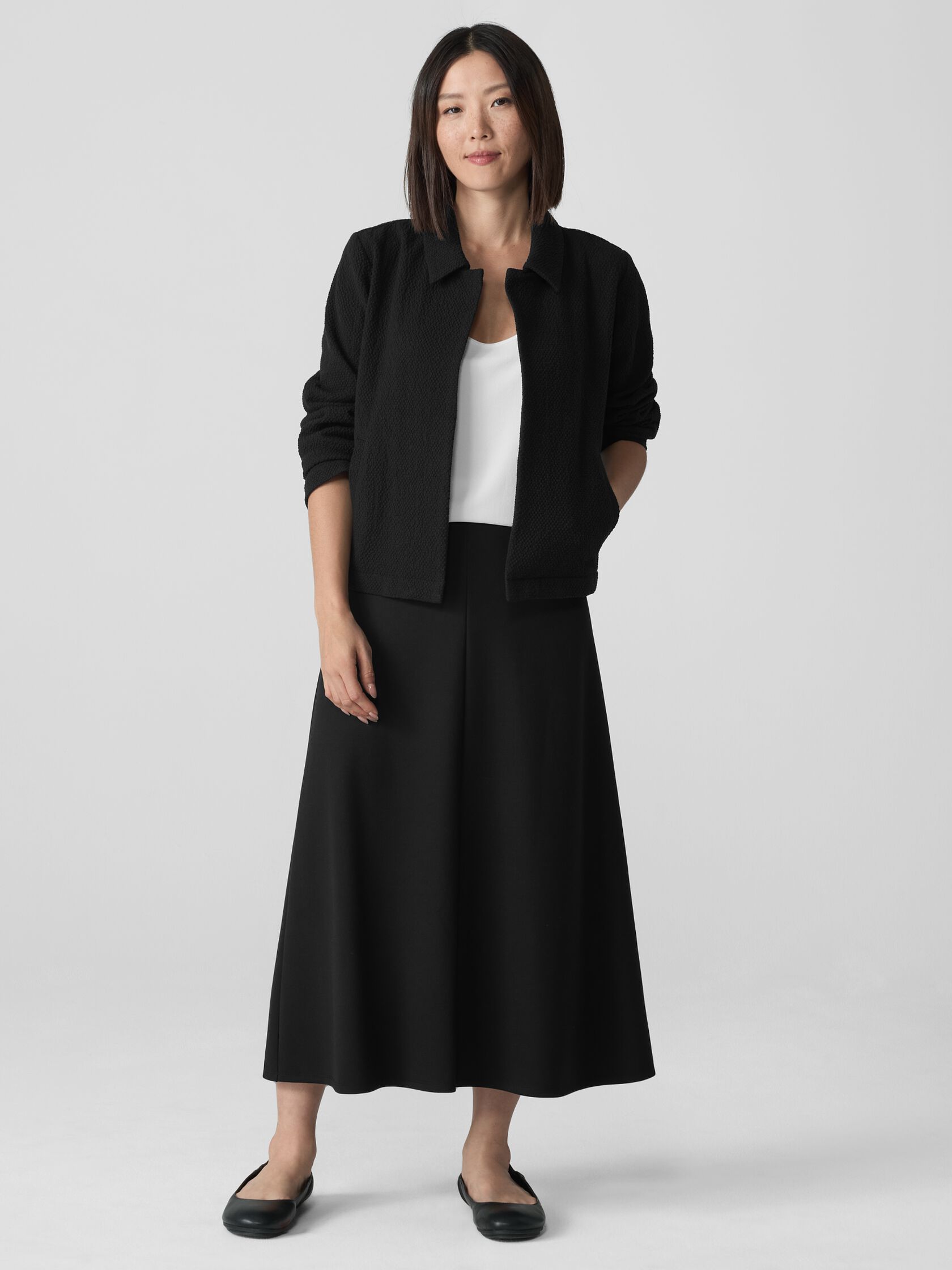 Organic Cotton Tweed Classic Collar Jacket