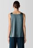 Stretch Silk Charmeuse Scoop Neck Tank