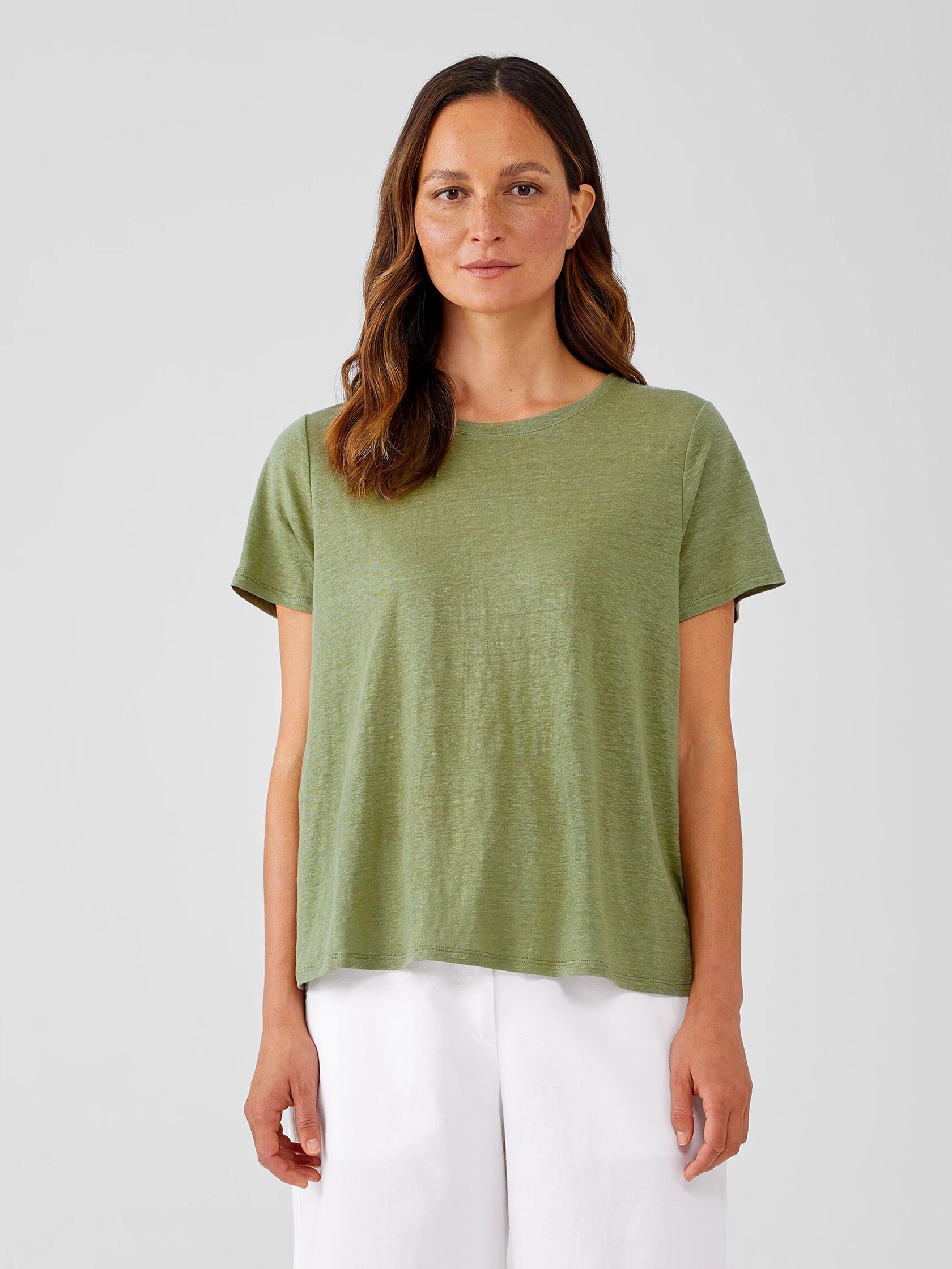 Organic Linen Jersey Crew Neck Tee