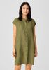 Washed Organic Linen Delave Shirtdress