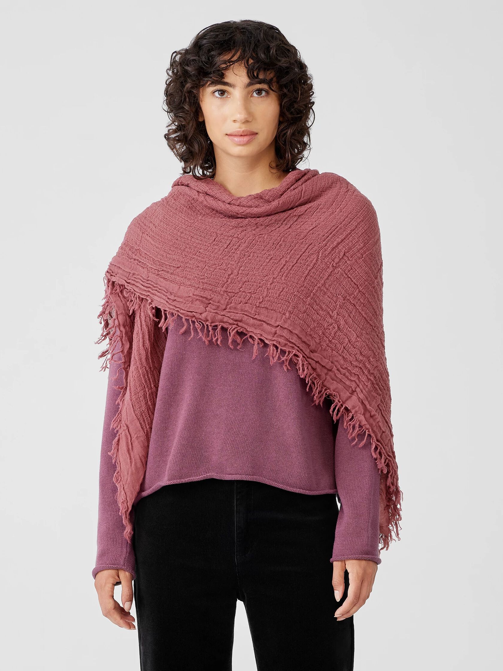 Textured Wool Gauze Scarf