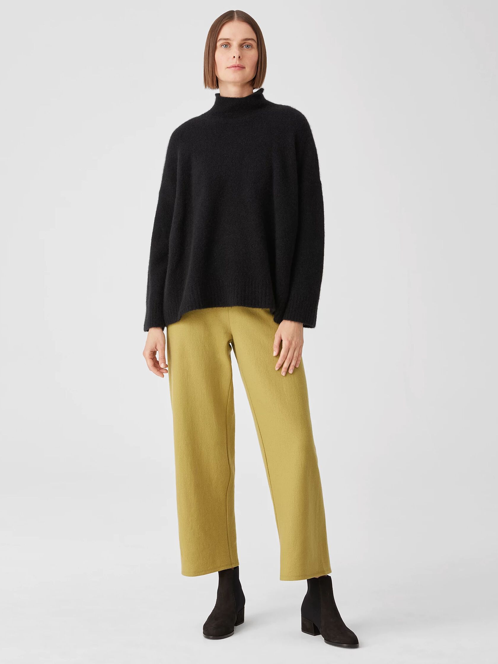 Boiled Wool Jersey Straight Pant
