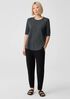 System Organic Cotton Jersey Melange Elbow-Sleeve Tee