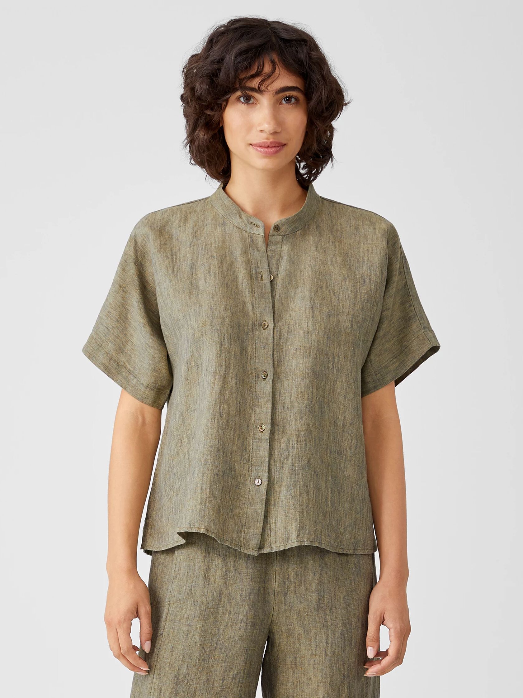 Washed Organic Linen Delave Shirt