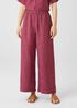 Washed Organic Linen Delave Wide-Leg Pant