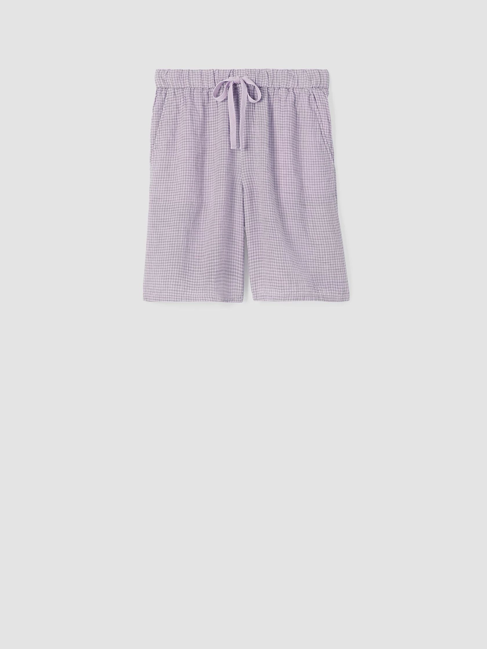Puckered Organic Linen Shorts