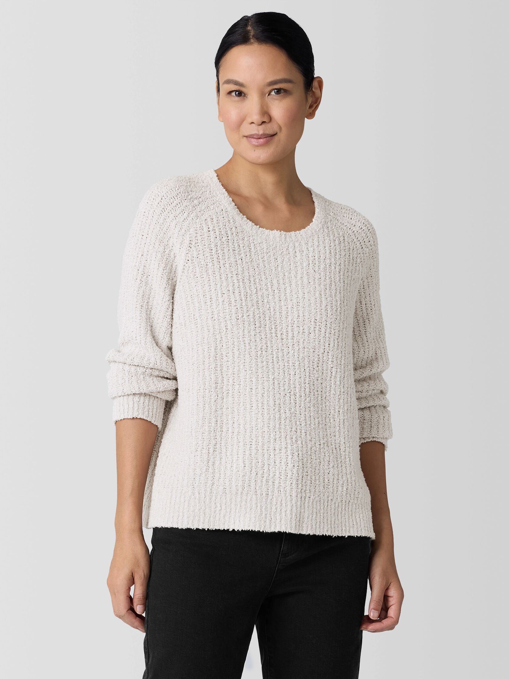 Cotton Fluff Crew Neck Top