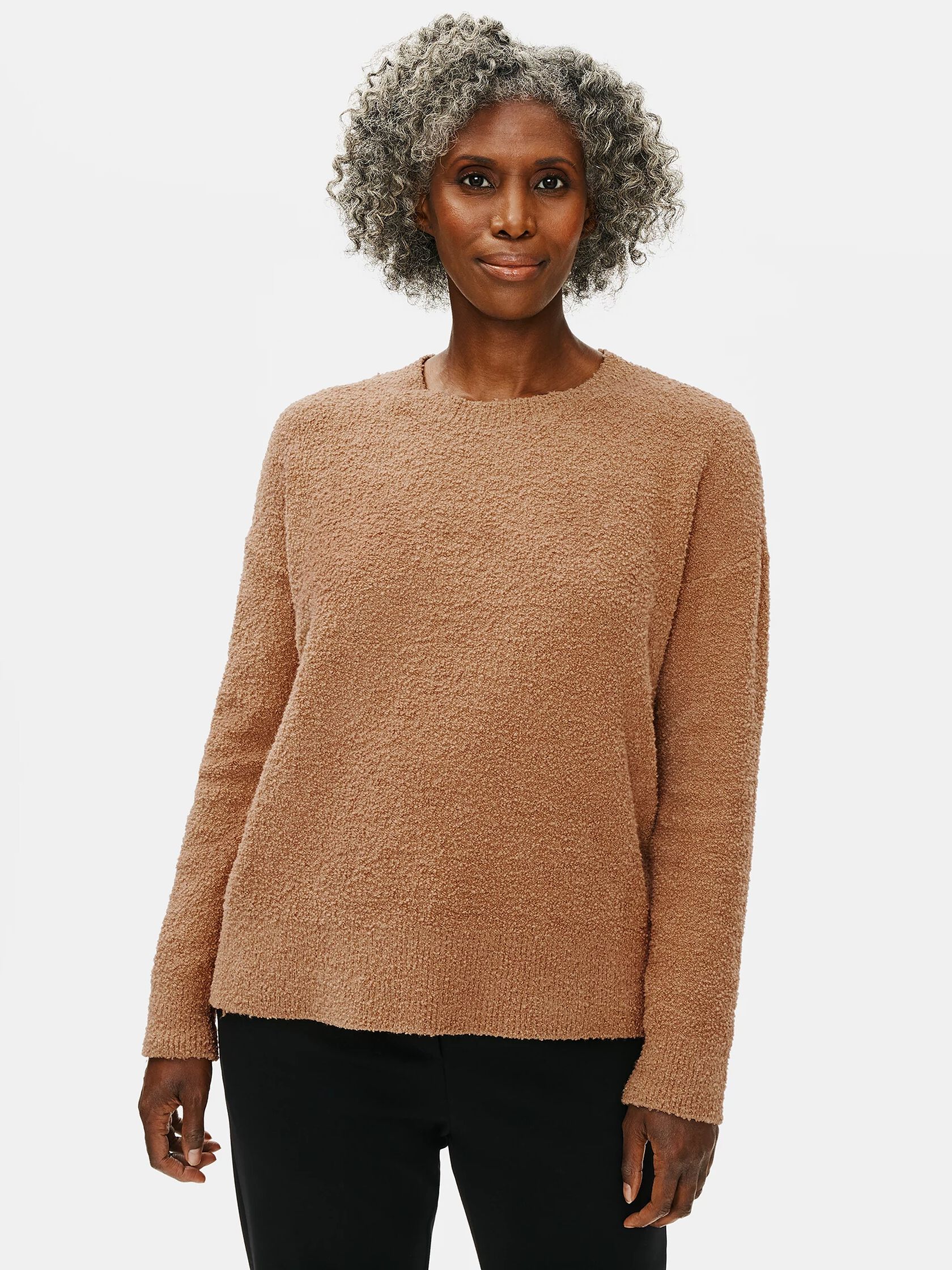 Organic Cotton Boucle Crew Neck Box-Top