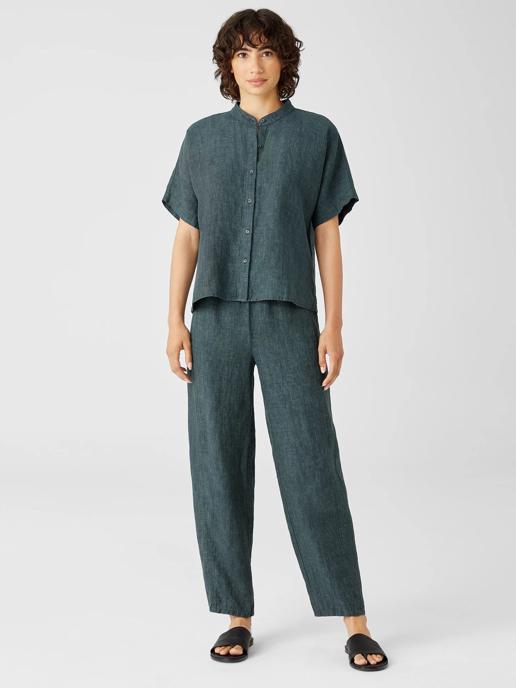 Washed Organic Linen Delave Shirt