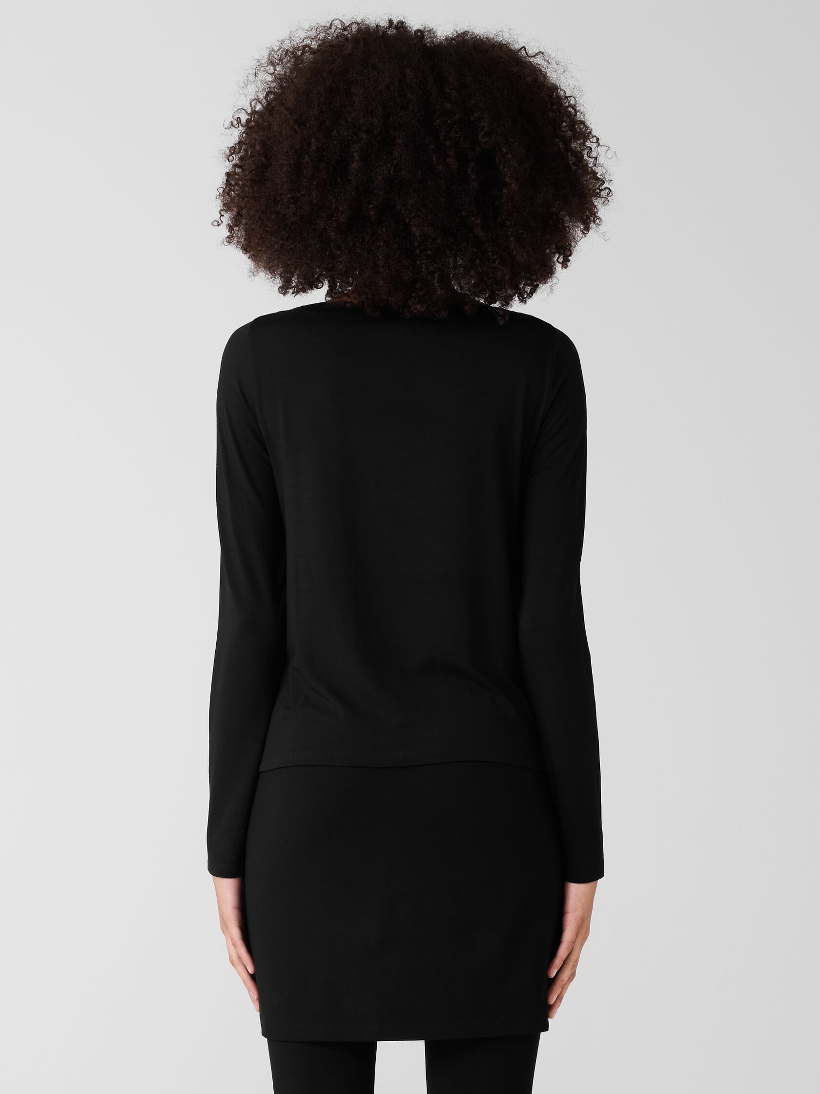 Fine Stretch Jersey Knit Bateau Neck Top