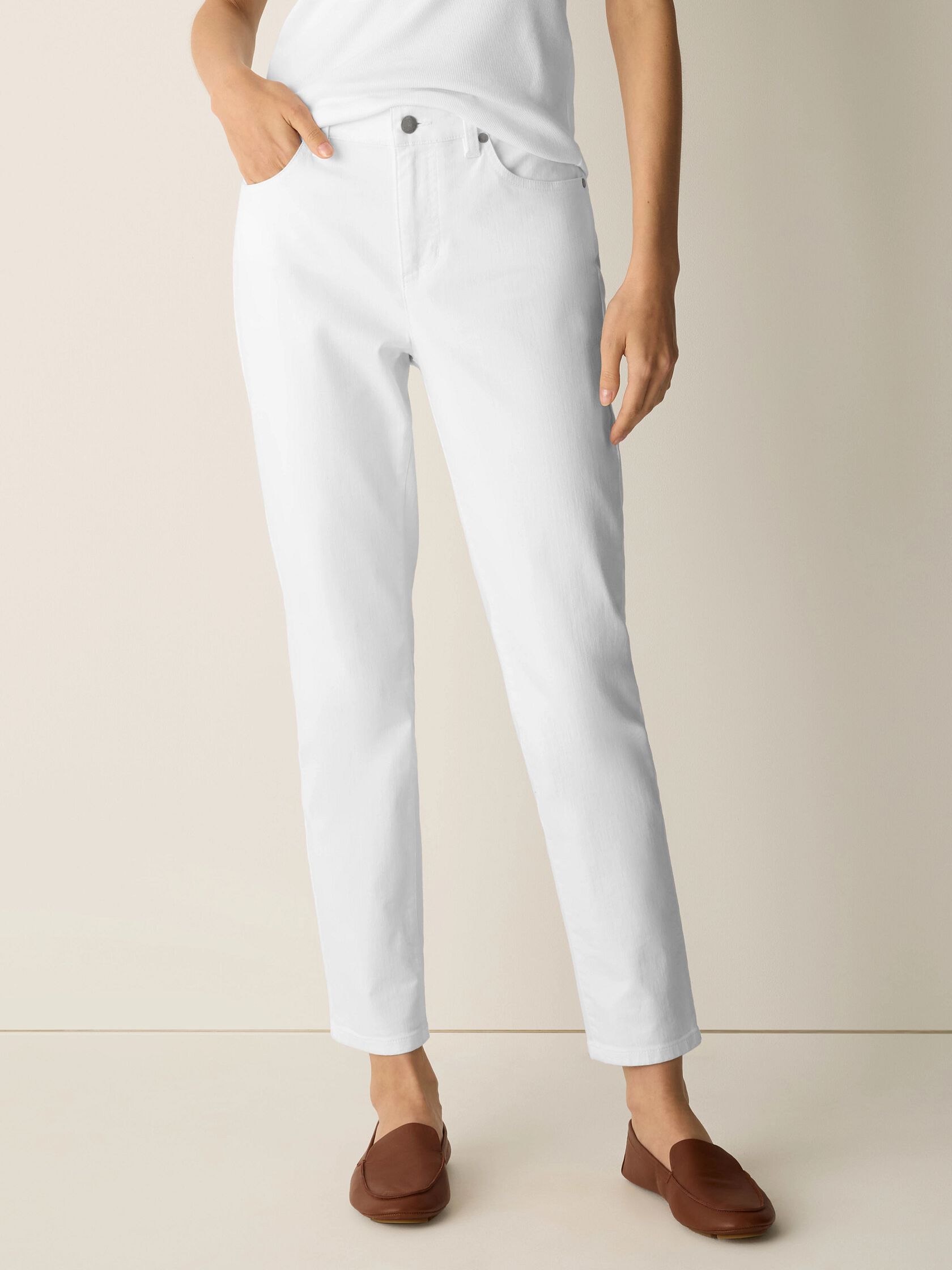 Garment-Dyed Organic Cotton Denim Slim Jean