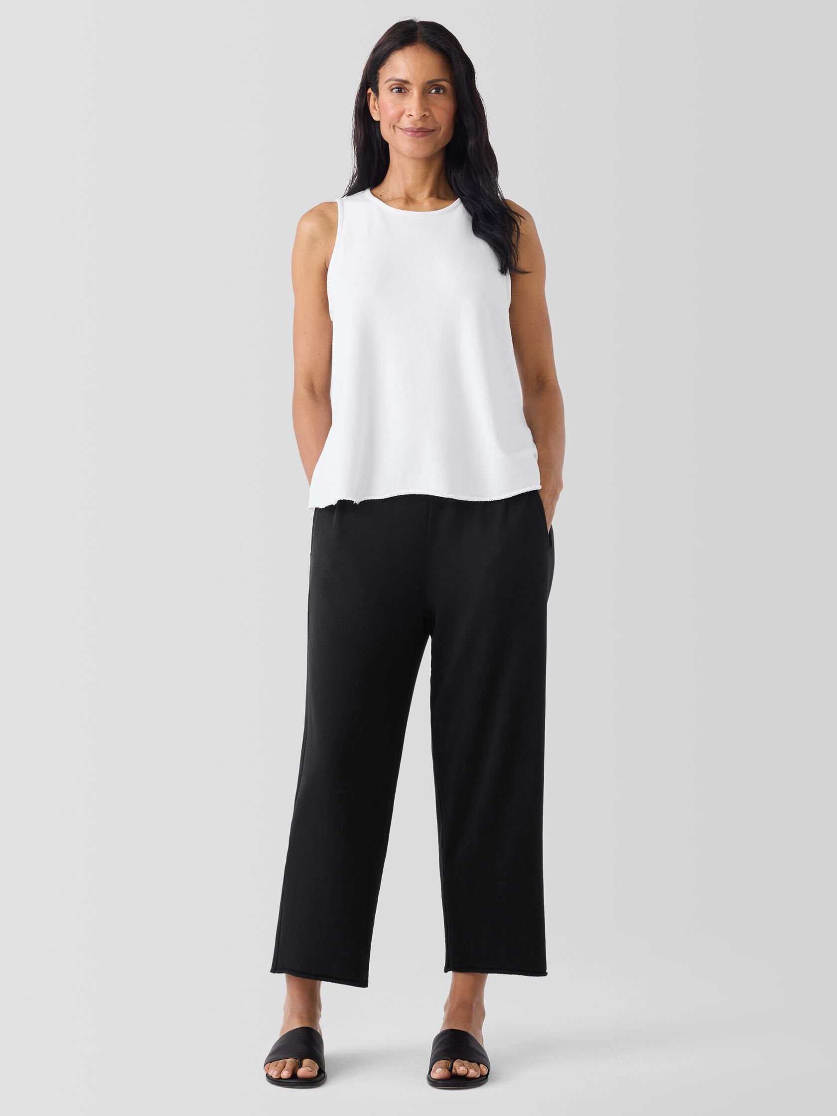 Lightweight Organic Cotton French Terry&nbsp;Straight Pant
