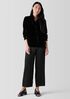 Striated Silk Satin Straight Pant