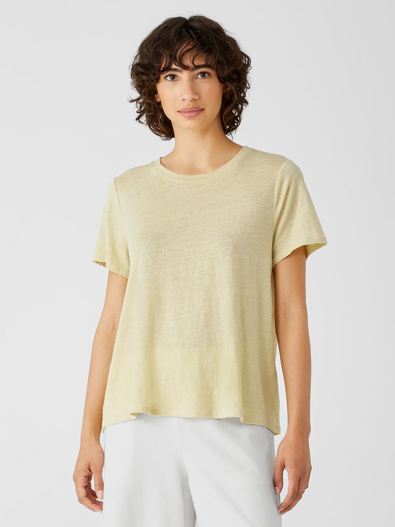 Organic Linen Jersey Crew Neck Tee