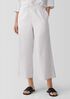 Organic Cotton Ripple Checkered Wide-Leg Pant