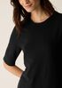 Cross Hatch Stretch Jersey Crew Neck Top