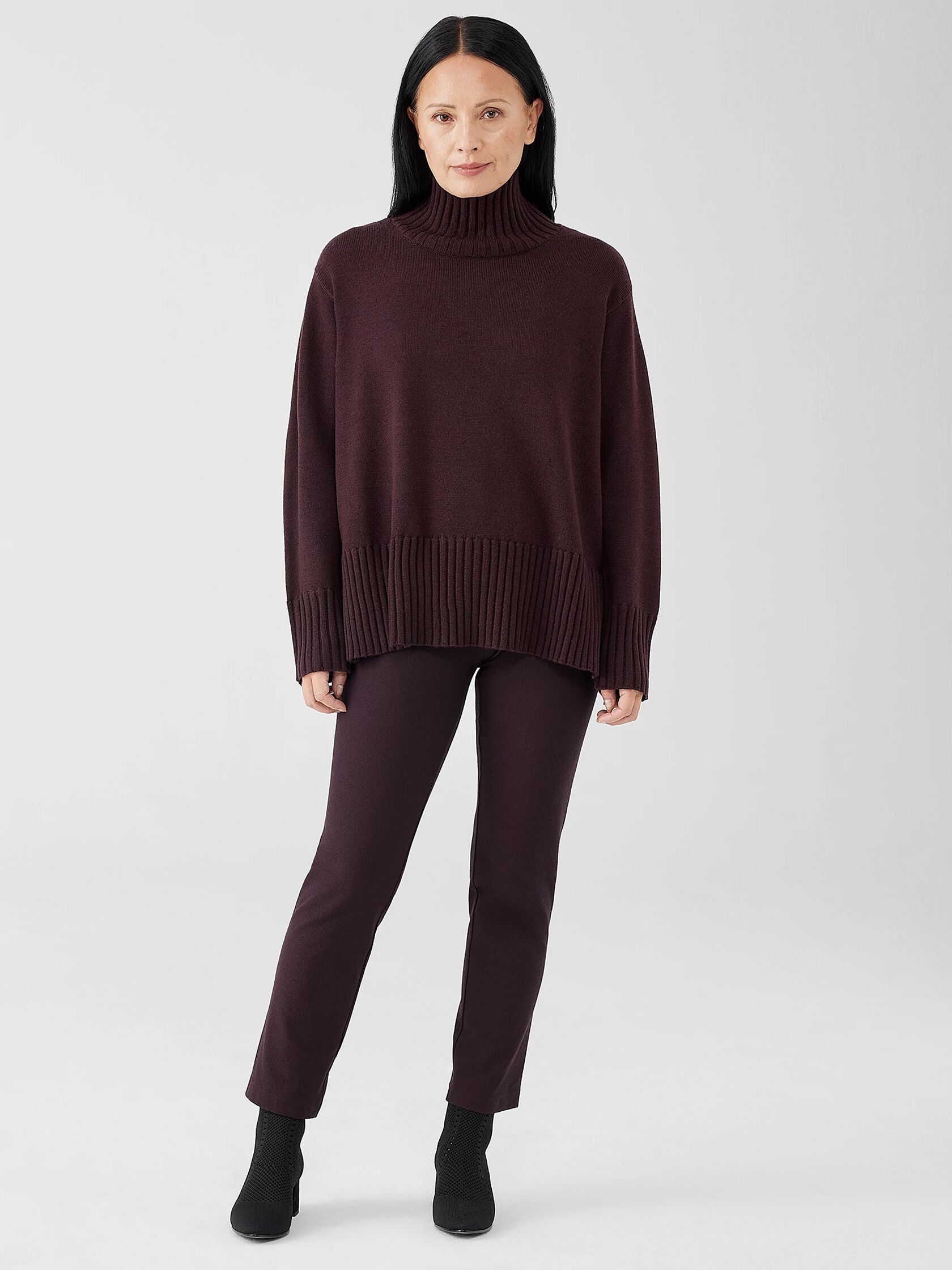 Merino Jersey Turtleneck in Regenerative Wool