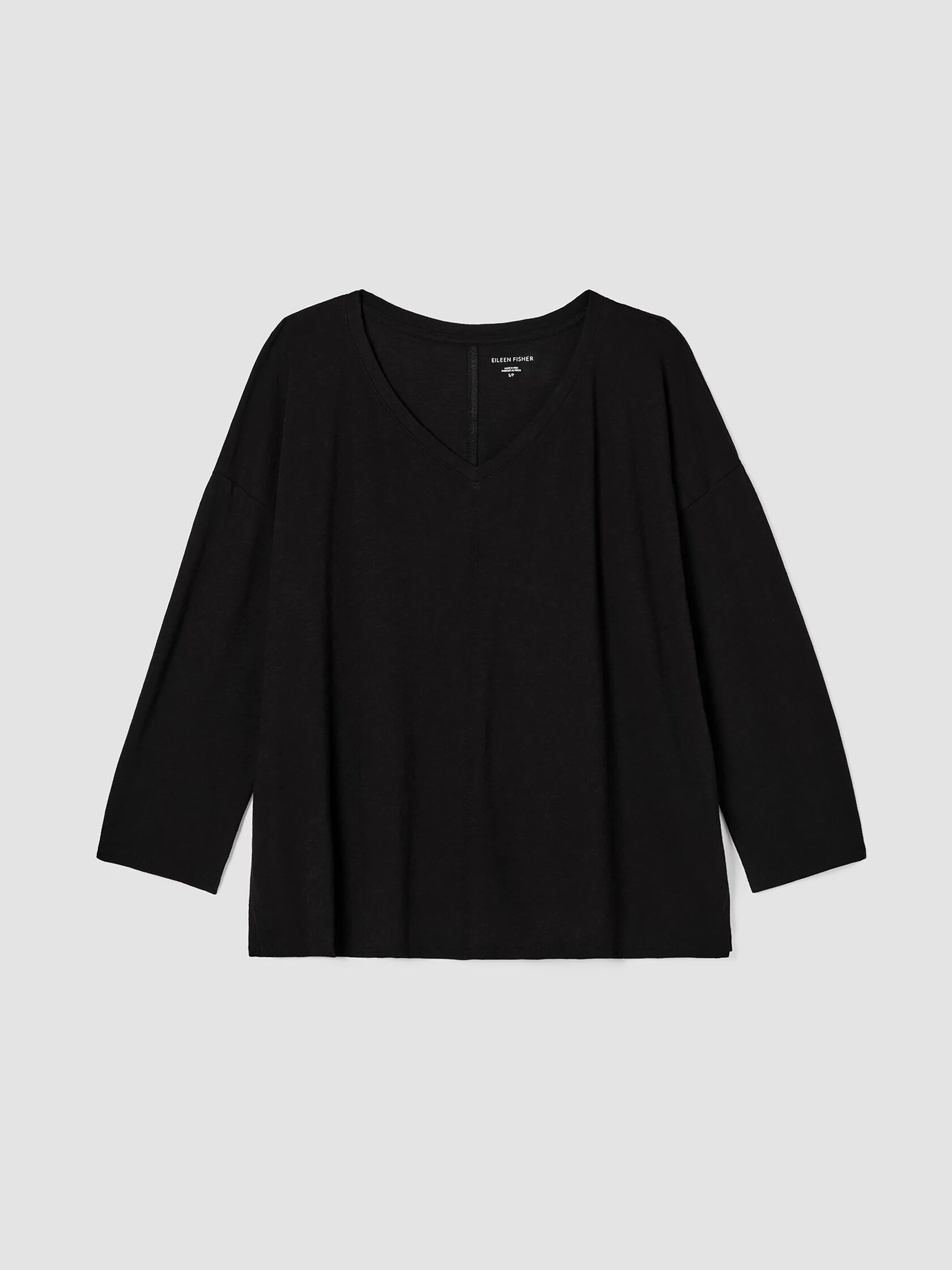 Organic Cotton Slub V-Neck Top