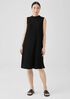 Woven Pliss&eacute; Mock Neck Dress