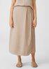 Puckered Organic Linen Wrap Skirt