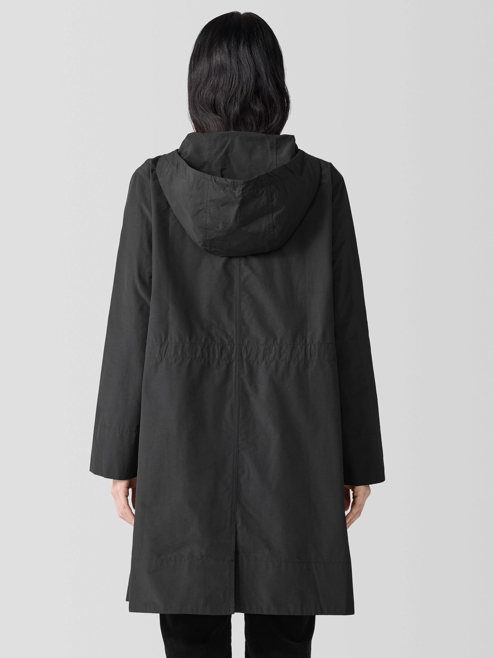 Light Cotton Nylon Hooded Coat
