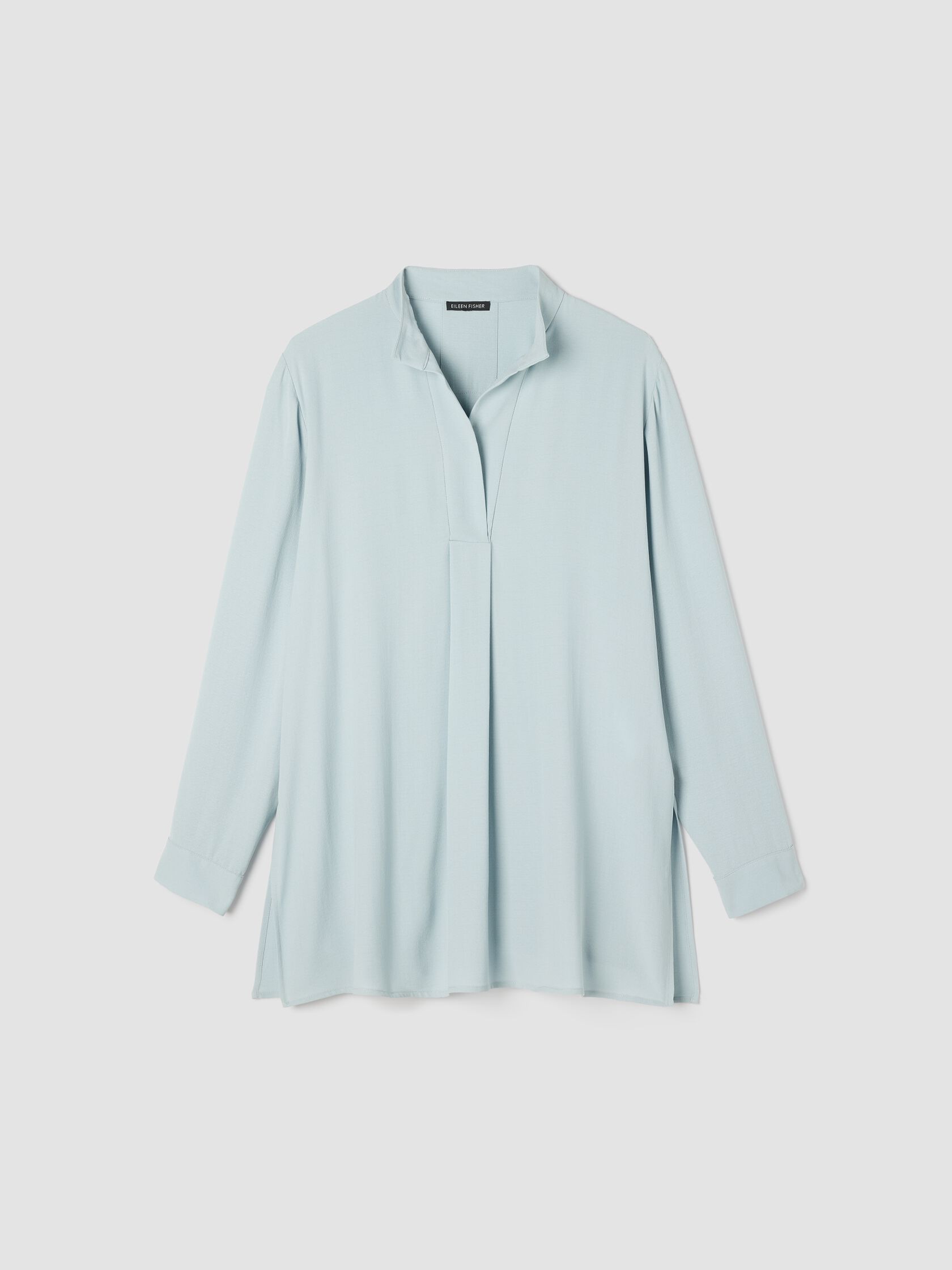 Silk Georgette Crepe Stand Collar Top