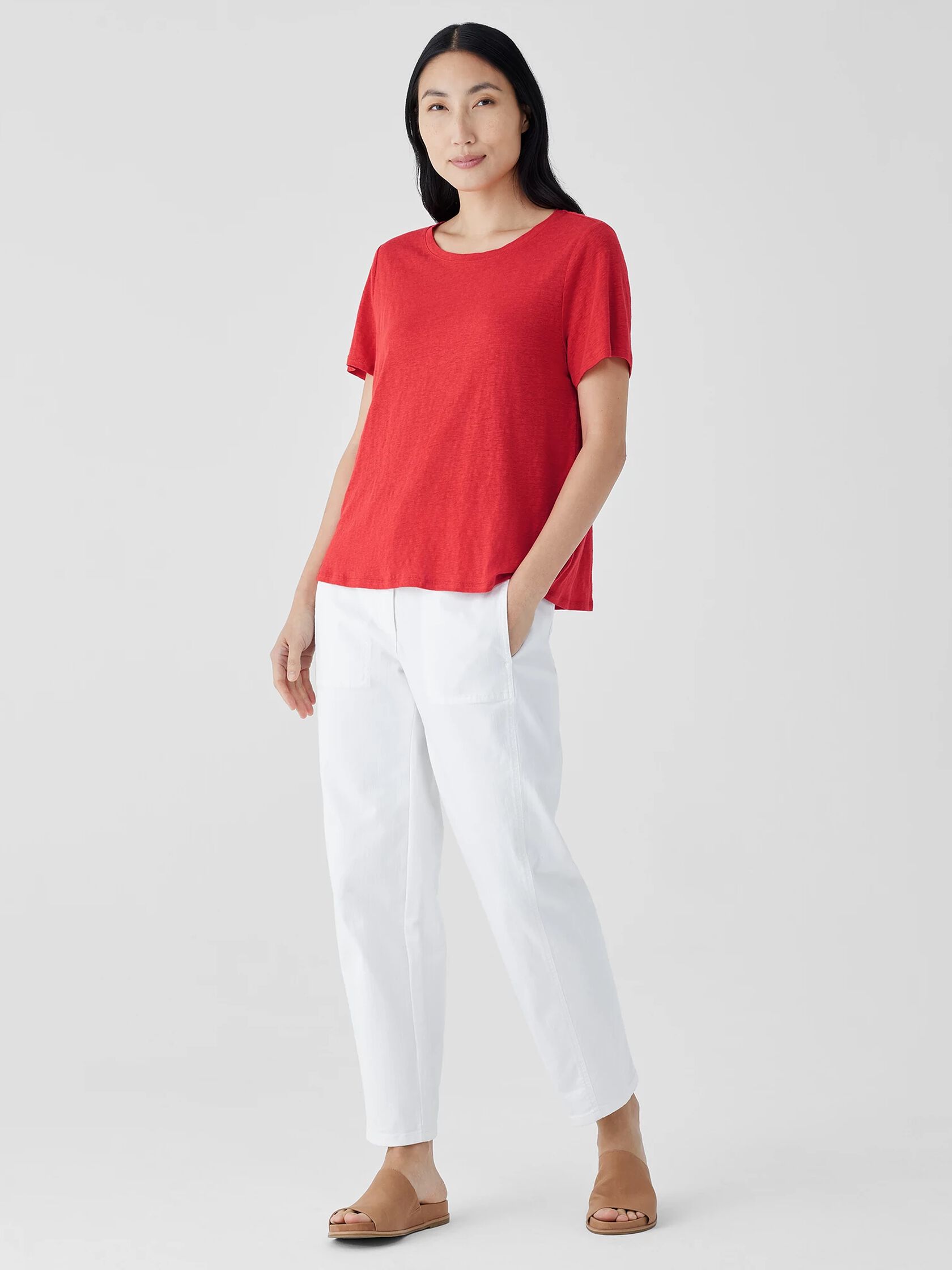 Organic Linen Jersey Crew Neck Tee