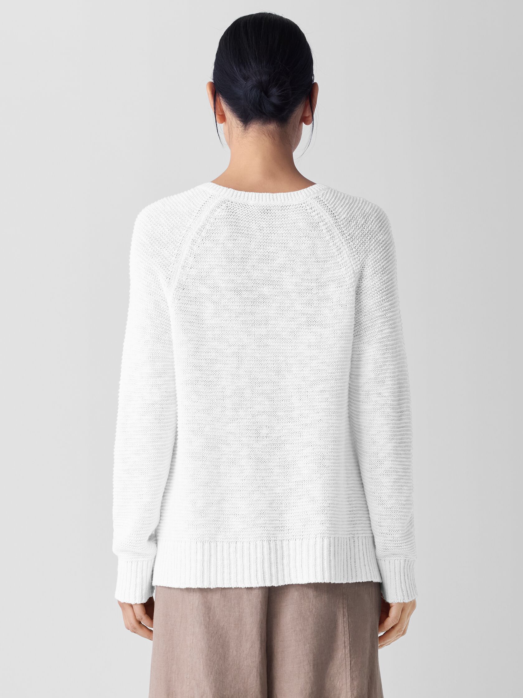 Organic Linen Cotton Slub Crew Neck Top