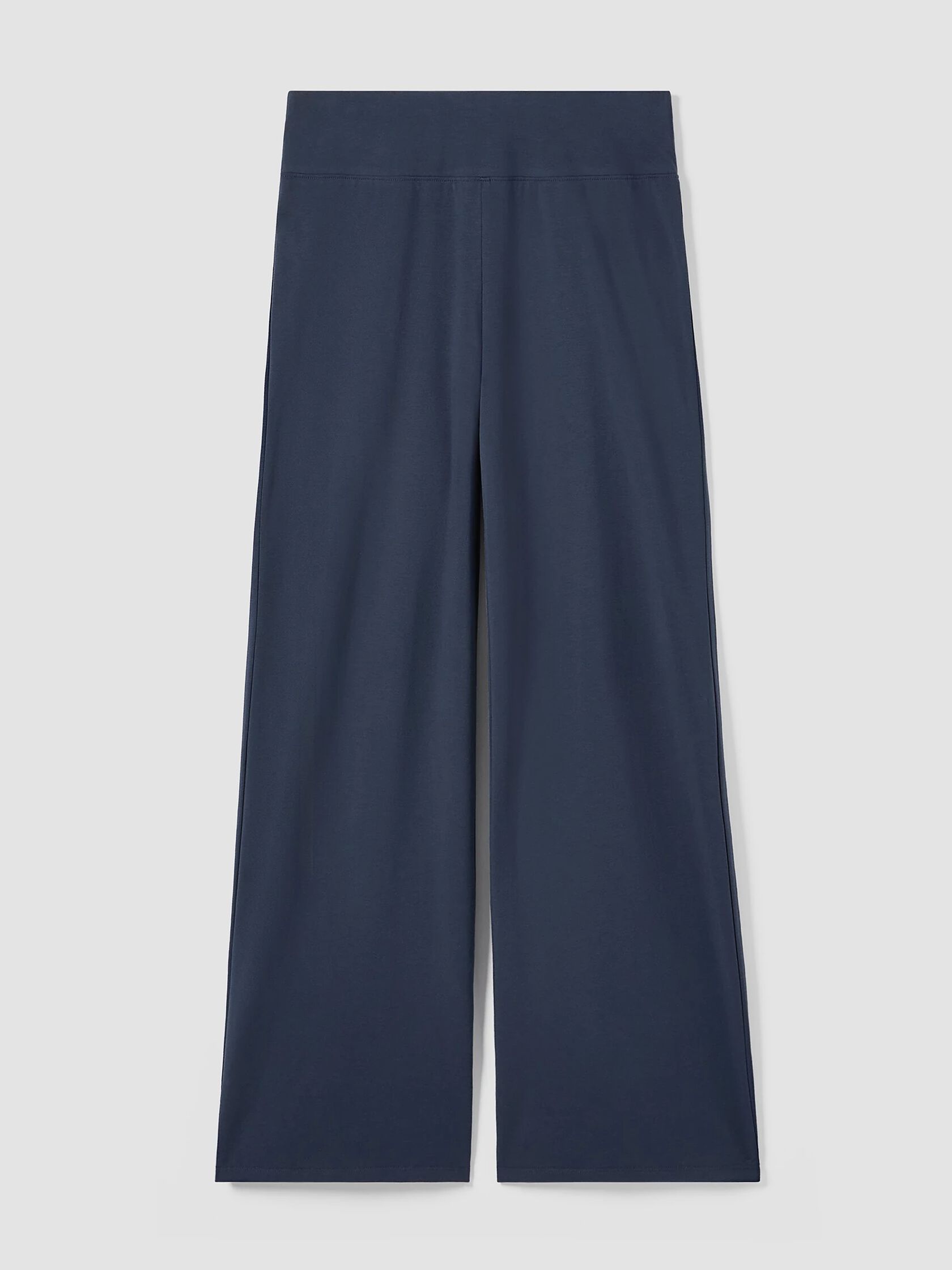 Pima Cotton Stretch Jersey Wide-Leg Pant