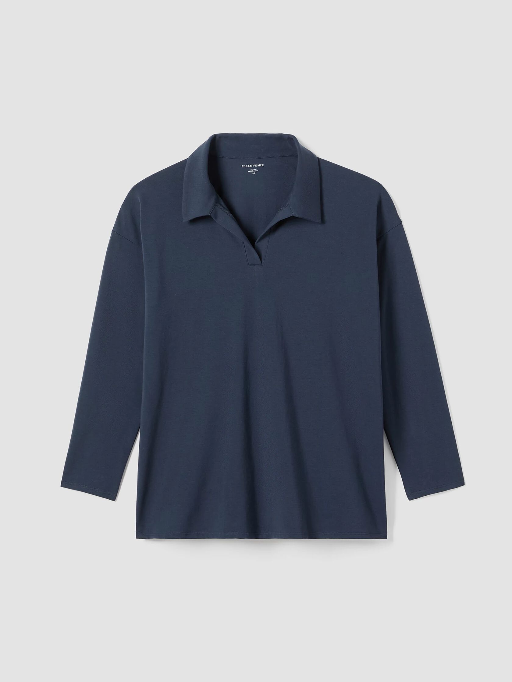 Pima Cotton Stretch Jersey Classic Collar&nbsp;Top