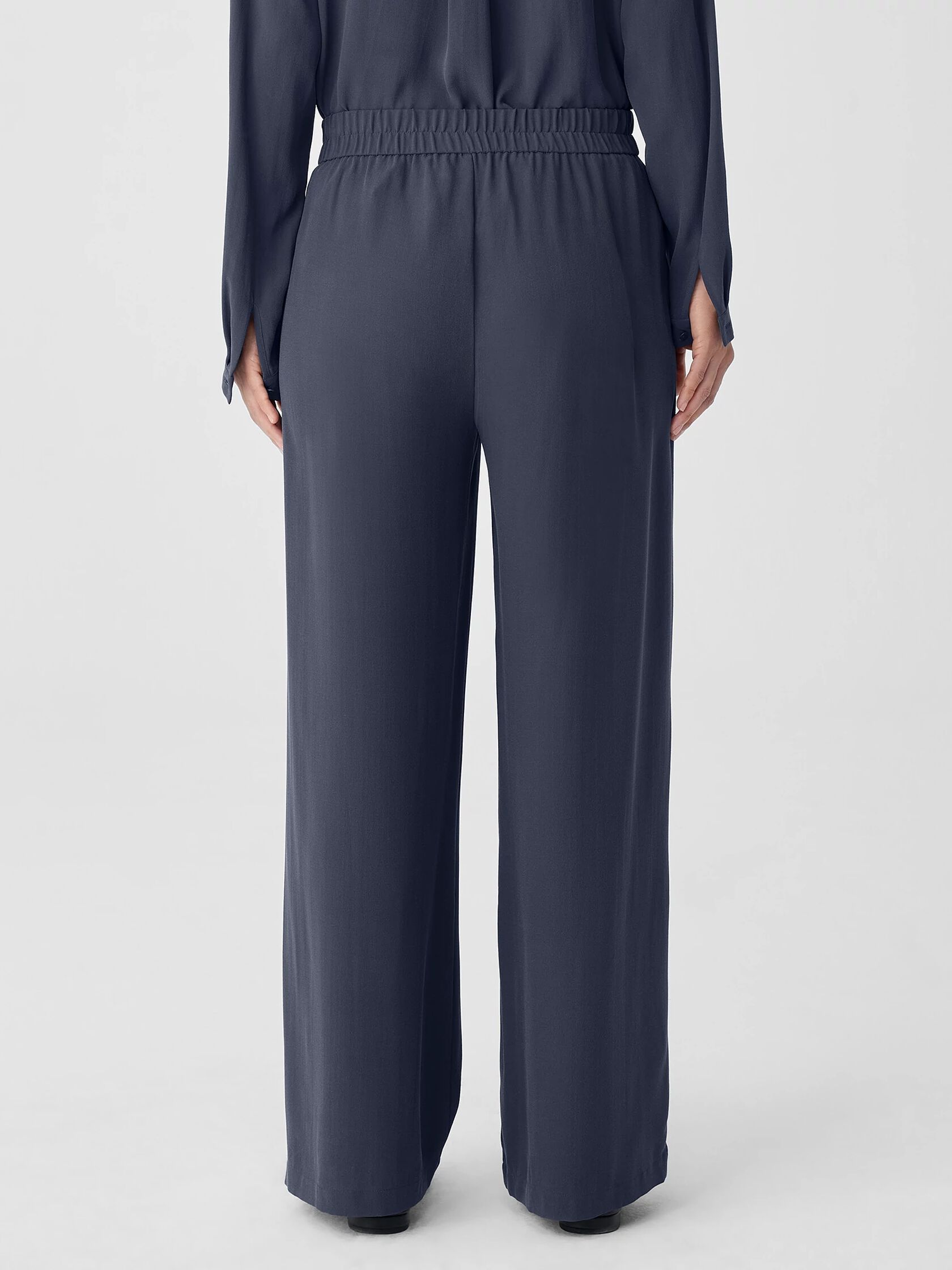 Silk Georgette Crepe Pintuck&nbsp;Pant