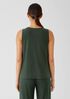Stretch Jersey Knit Jewel Neck Tank