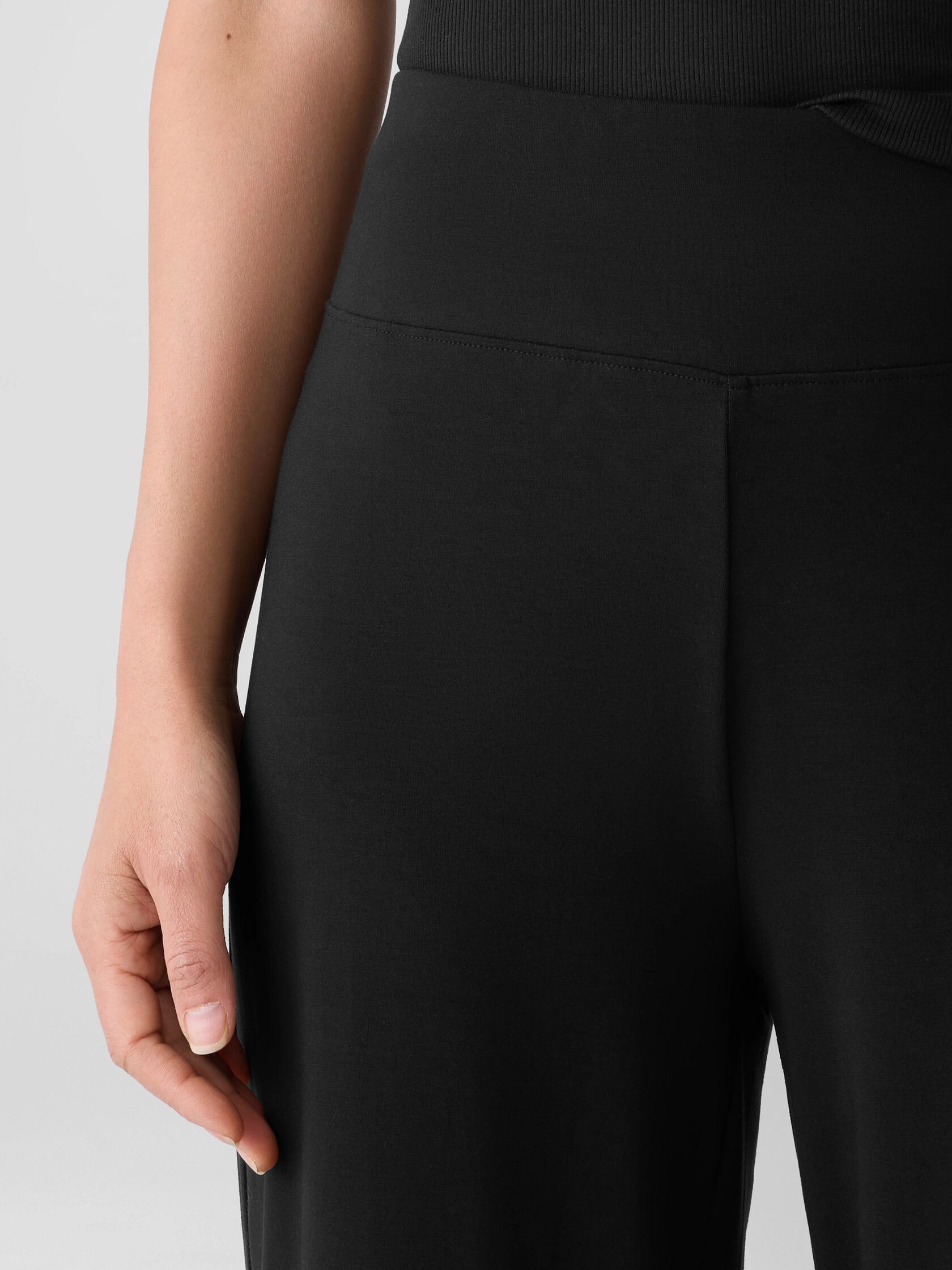 Stretch Jersey Knit Wide-Leg Pant