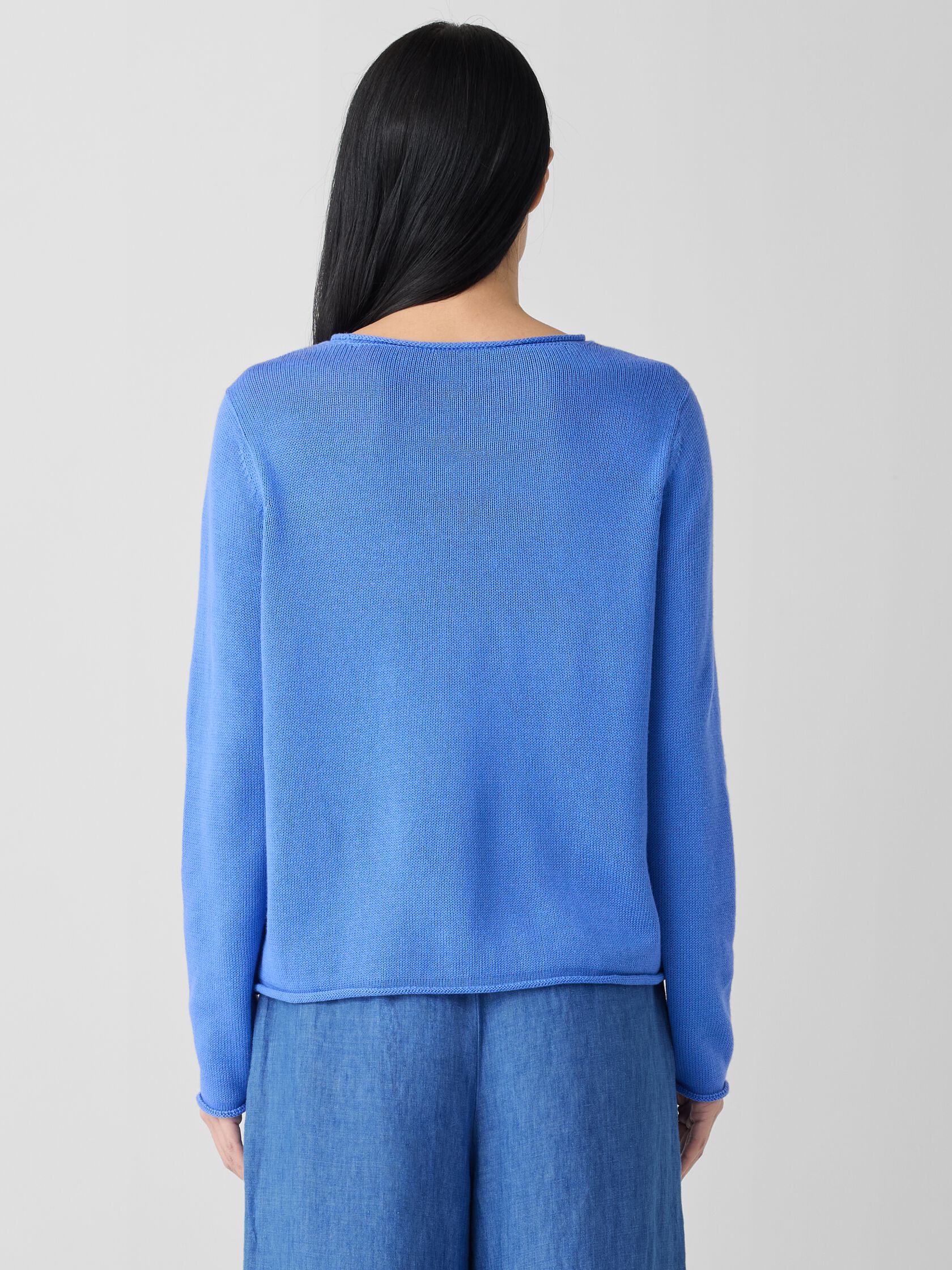 Peruvian Cotton Blend Jewel Neck Top