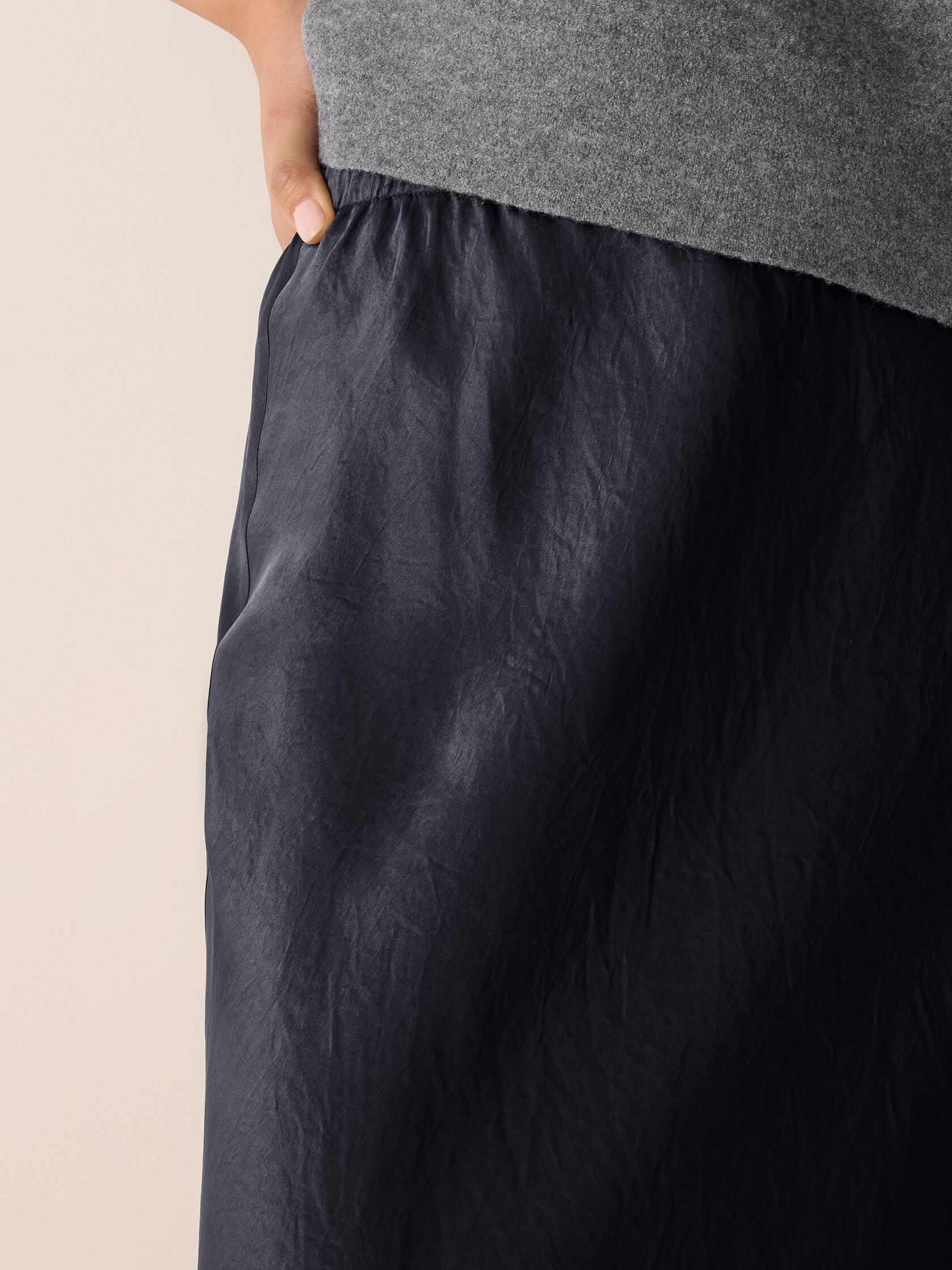 Textured Satin Slip Skirt