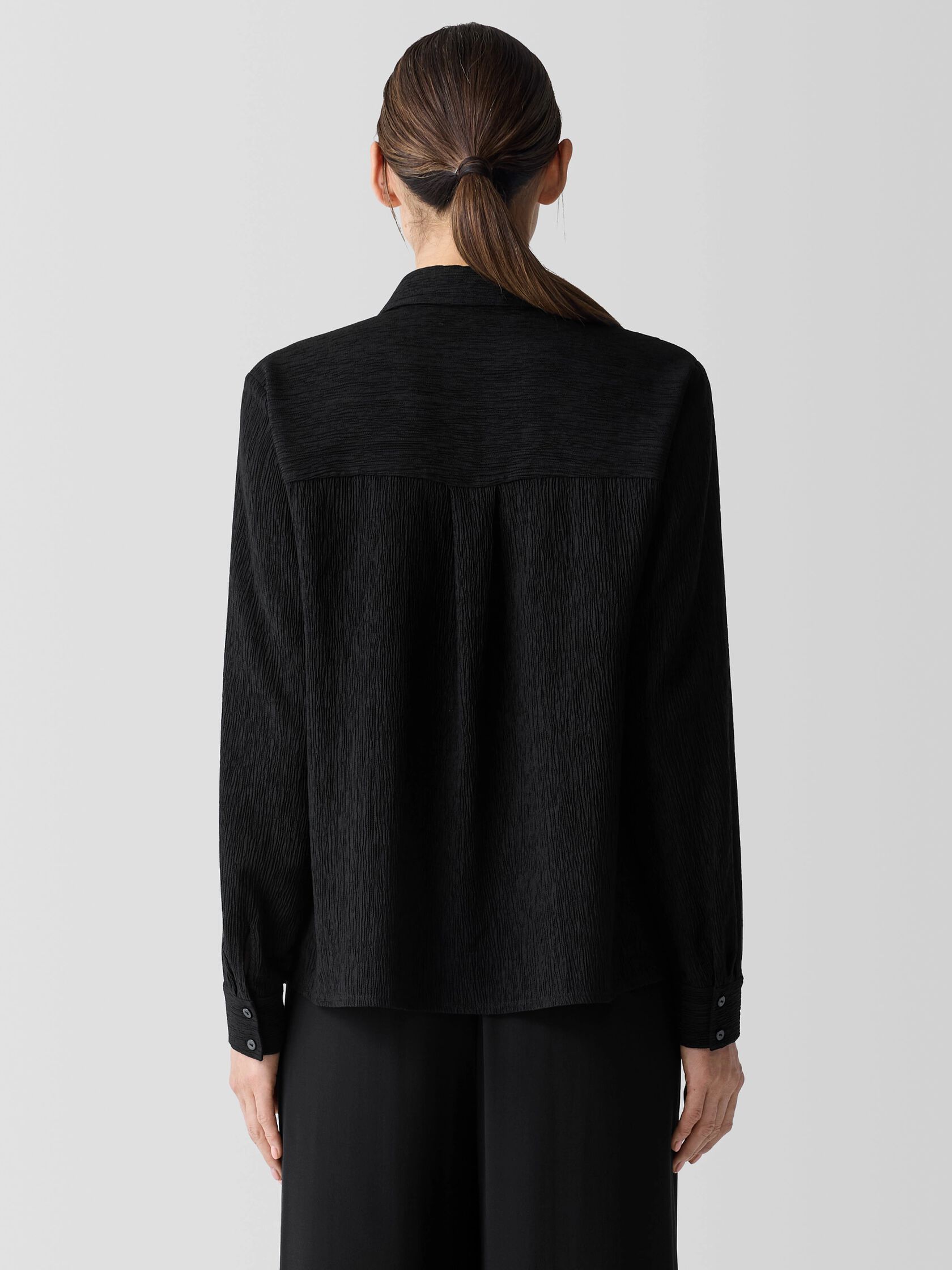 Woven Pliss&eacute; Classic Collar Shirt