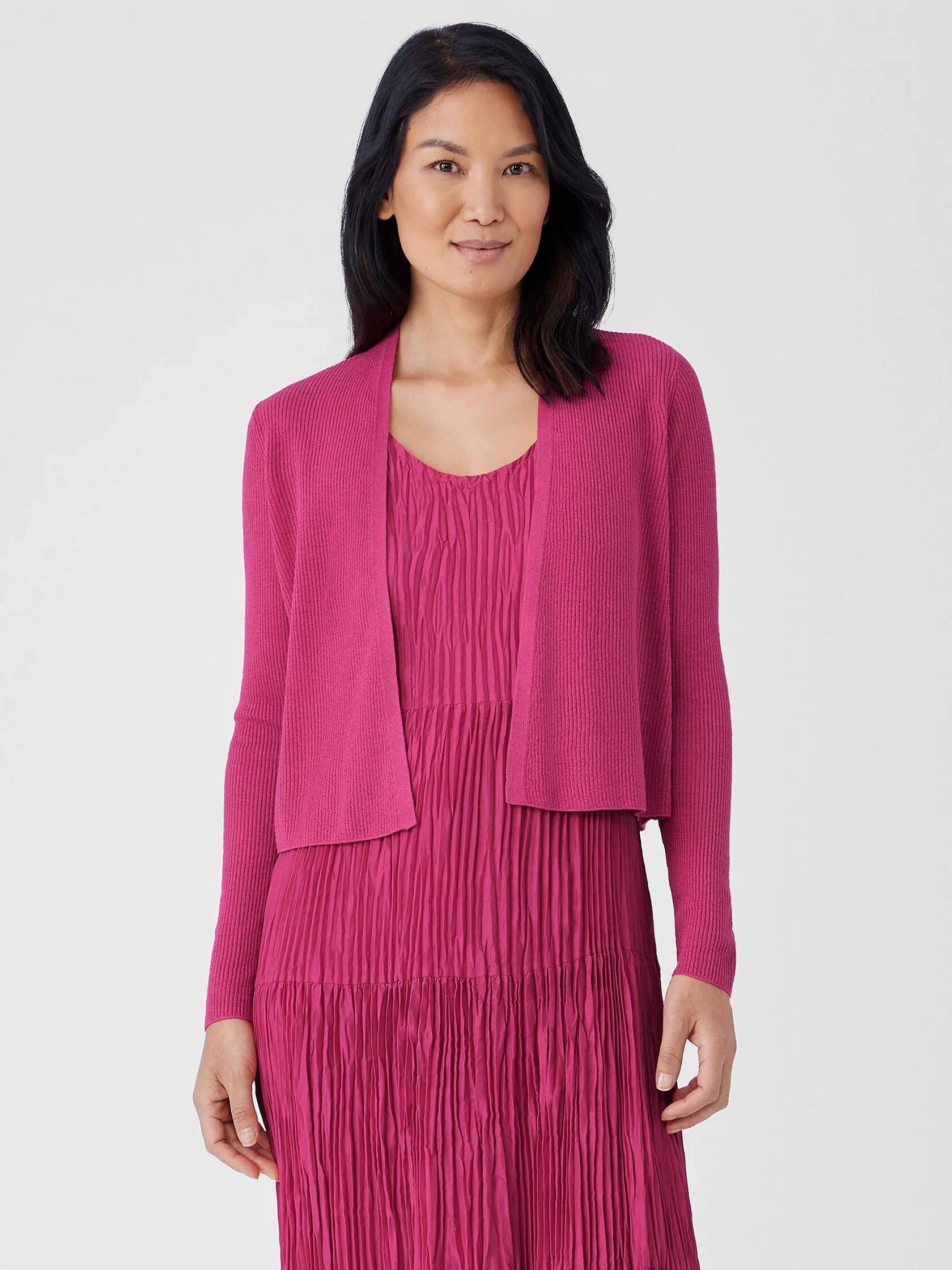 Organic Linen Cotton Airy Tuck Cropped Cardigan